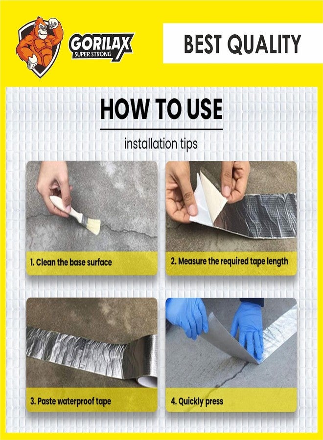 Gorilax Super Strong Waterproof Leakage Repair Tape, Adhesive Sealant Tape, Water Leakage Permanent Solution For Roof Leak, surface Crack, Window Sill Gap, Boat Sealing, Tank Leak (4 in x 5 meter) - Image 4